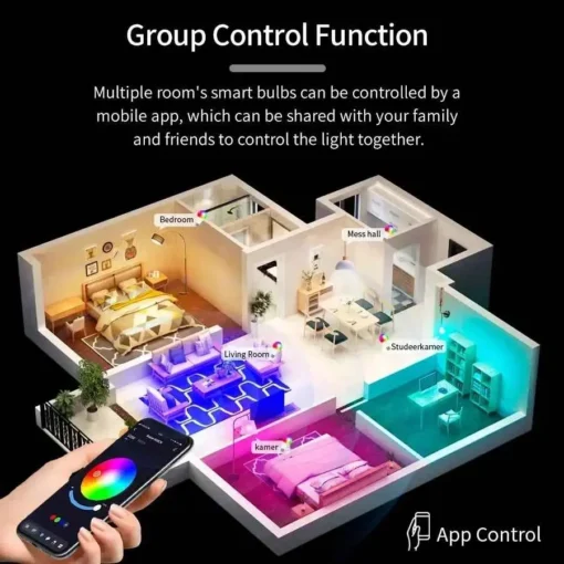 ⁦لمبة ذكية Wi-Fi مع تحكم عبر الهاتف⁩ - الصورة ⁦6⁩